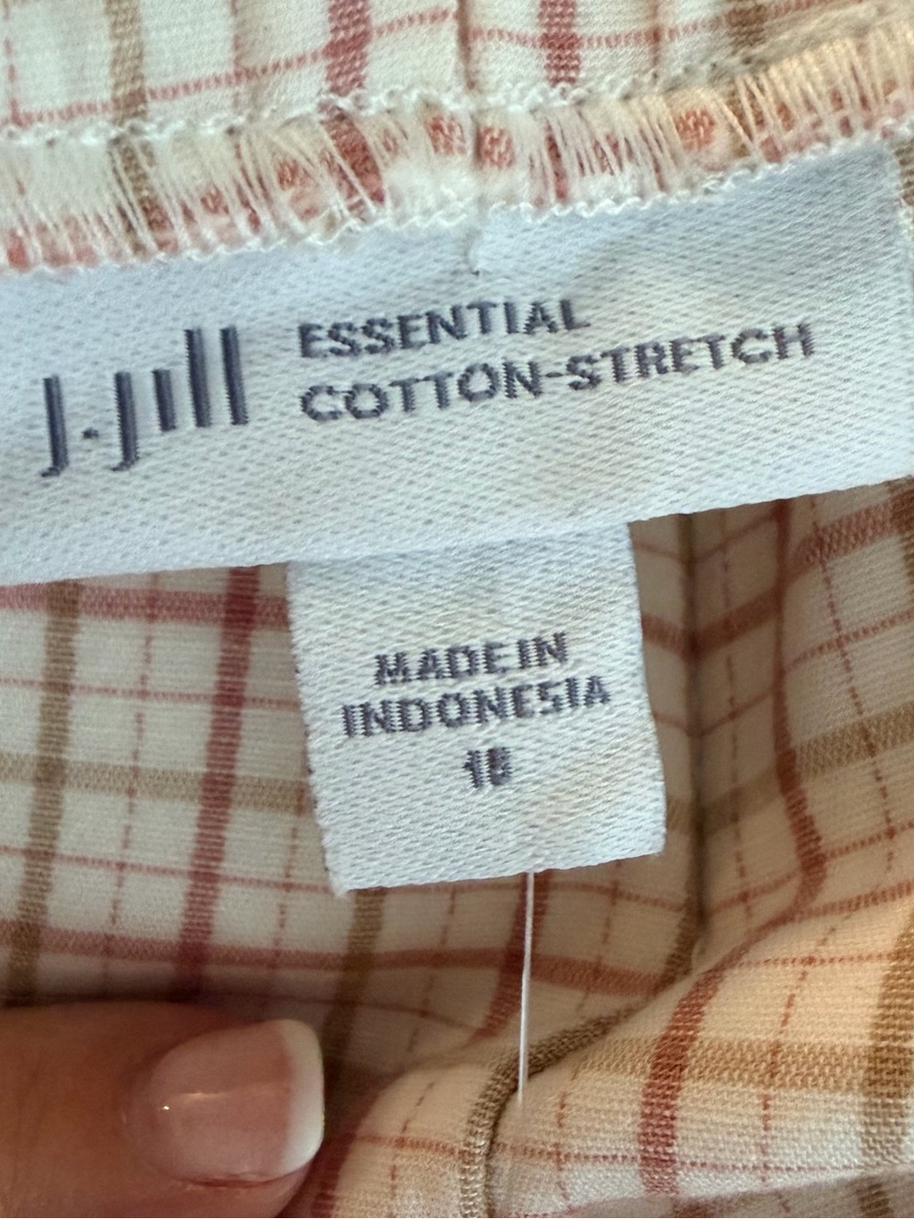 J. Jill Light Pink Windowpane Check Pants - Picture 4 of 5